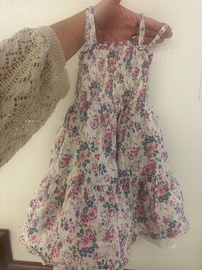 Tommy Bahama Floral Smocked Sundress - Pink, Blue & Cream